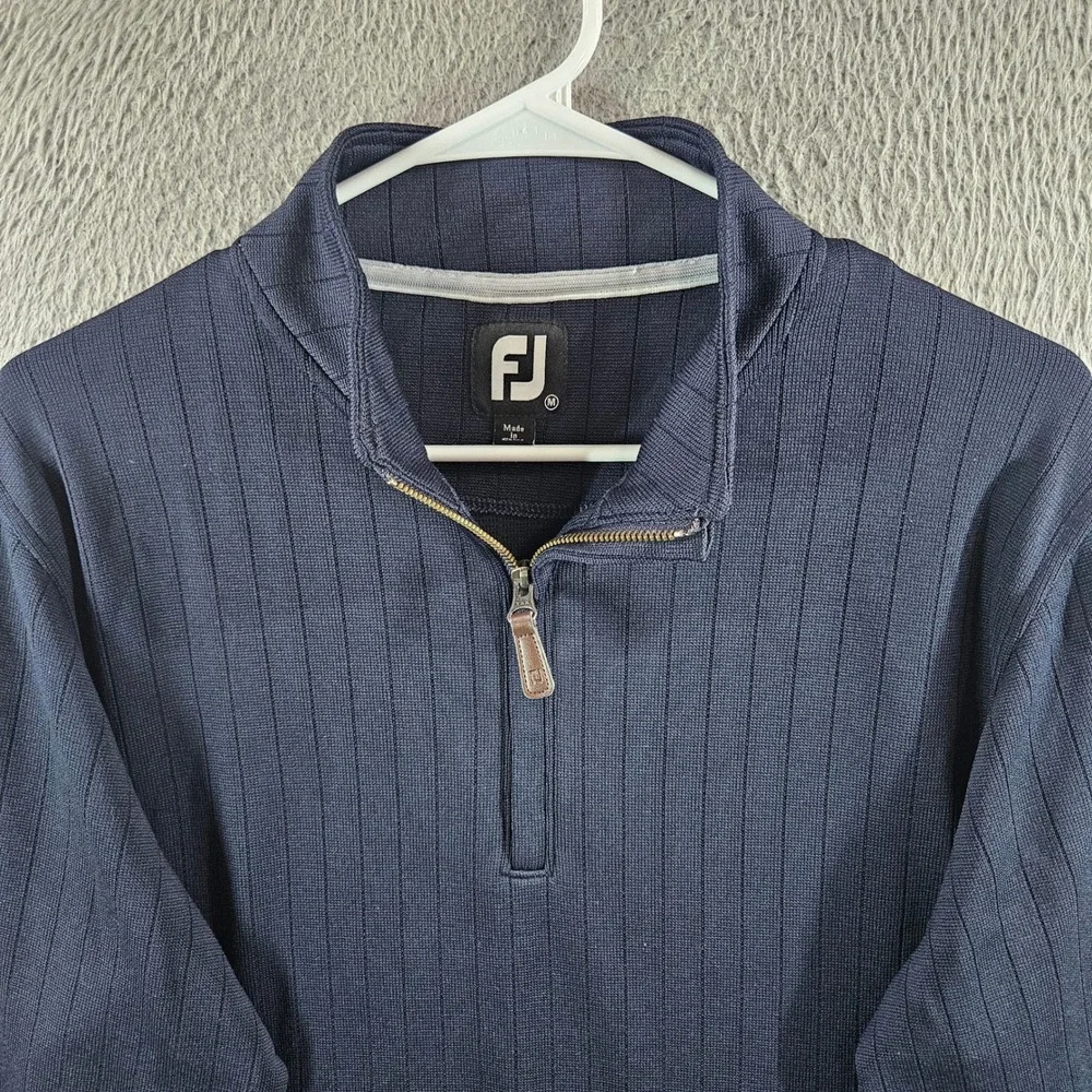 FootJoy Mens Navy Ribbed 1/4 Zip Pullover CBIGG Championship Series 2019 Medium